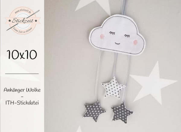 Anhänger Wolke - ITH-Stickdatei
